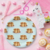 Pannenkoeken met Maple Syrup en Polkadot Pattern Papieren Bordje (Feest)