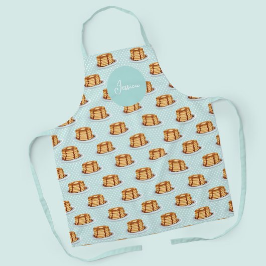 Pannenkoeken met Maple Syrup en Polkadot Pattern Schort