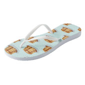 Pannenkoeken met Maple Syrup en Polkadot Pattern Teenslippers (Schuin)