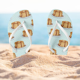 Pannenkoeken met Maple Syrup en Polkadot Pattern Teenslippers