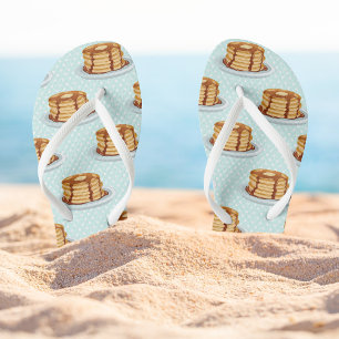 Pannenkoeken met Maple Syrup en Polkadot Pattern Teenslippers