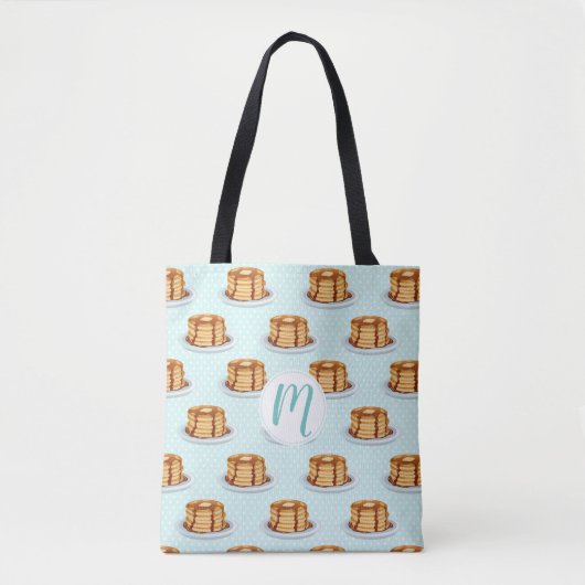 Pannenkoeken met Maple Syrup en Polkadot Pattern Tote Bag (Voorkant)