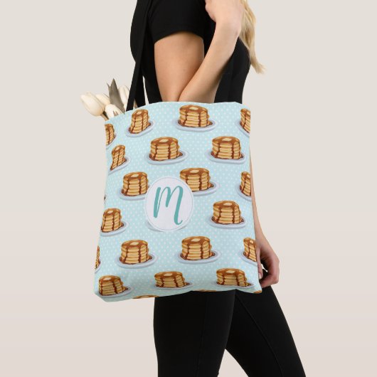 Pannenkoeken met Maple Syrup en Polkadot Pattern Tote Bag (Dichtbij)