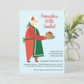 Pannenkoeken met Santa Holiday Brunch Kaart (Staand voorkant)
