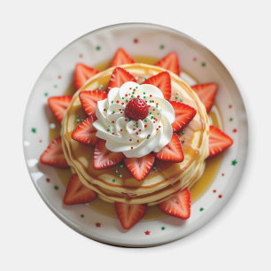 Pannenkoeken met slagroom en kerststrooisel magneet