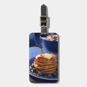 Pannenkoeken met stroop en bosbessen bagagelabel