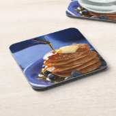 Pannenkoeken met stroop en bosbessen bier onderzetter (Linkerzijde)