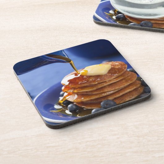 Pannenkoeken met stroop en bosbessen bier onderzetter (Linkerzijde)