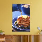 Pannenkoeken met stroop en bosbessen canvas afdruk (Insitu (Woonkamer))