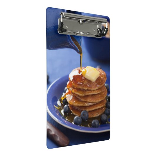 Pannenkoeken met stroop en bosbessen mini klembord (Schuin)