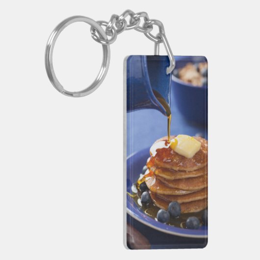 Pannenkoeken met stroop en bosbessen sleutelhanger (Voorkant Links)