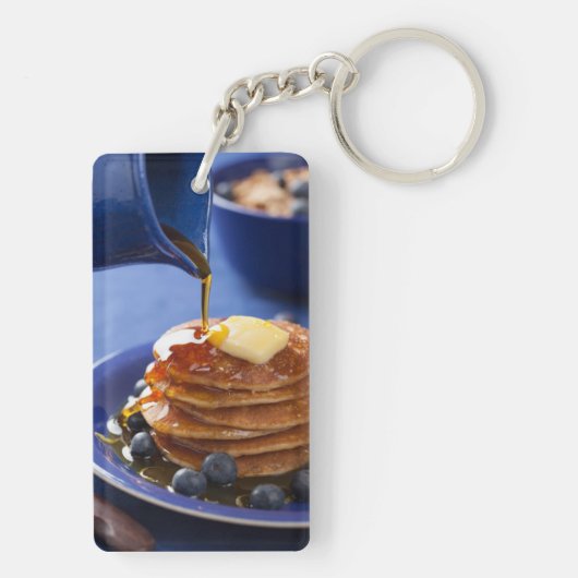 Pannenkoeken met stroop en bosbessen sleutelhanger (achterkant)