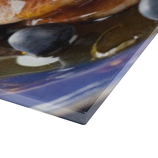 Pannenkoeken met stroop en bosbessen snijplank (Hoek)