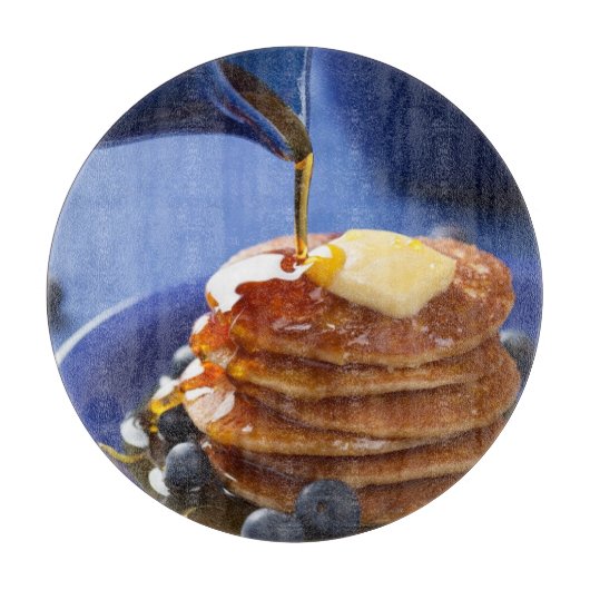 Pannenkoeken met stroop en bosbessen snijplank (Voorkant)