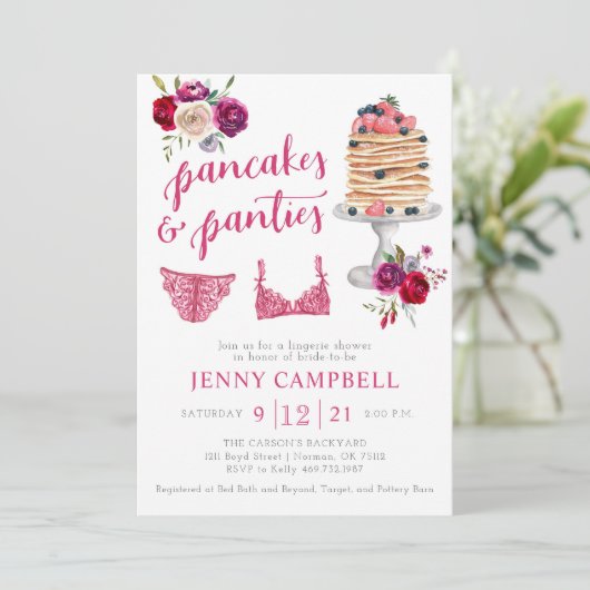 Pannenkoeken & Ondergoed Bruidsborrel Kaart (Staand voorkant)