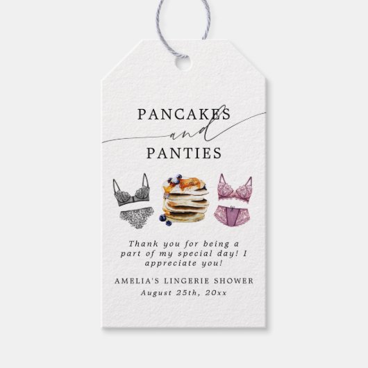 Pannenkoeken & Ondergoed Bruidsfeest Cadeaulabel (Voorkant)