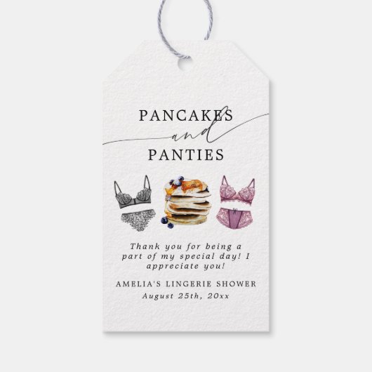 Pannenkoeken & Ondergoed Bruidsfeest Cadeaulabel (Achterkant)