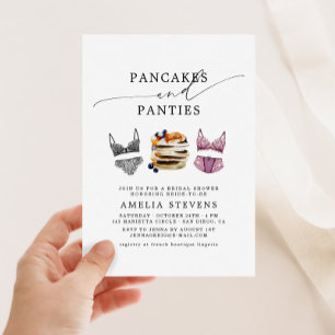 Pannenkoeken & Ondergoed Bruidsmeestuin Uitnodigin Kaart