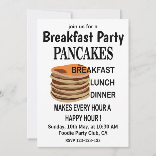 Pannenkoeken Ontbijt Pannenkoek Party Kaart (Voorkant)