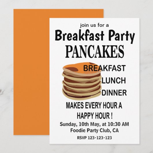 Pannenkoeken Ontbijt Pannenkoekenfeest Kaart (Voorkant / Achterkant)
