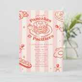 Pannenkoeken Pacifiers Doodle Girl Baby shower Bru Kaart (Staand voorkant)