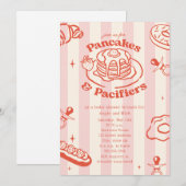 Pannenkoeken Pacifiers Doodle Girl Baby shower Bru Kaart (Voorkant / Achterkant)