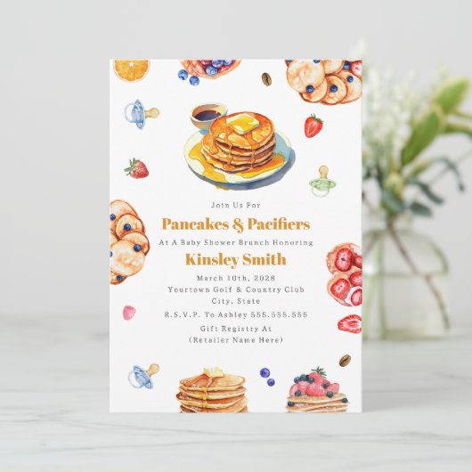 Pannenkoeken & Pacifiers Neutraal Baby shower Brun Kaart