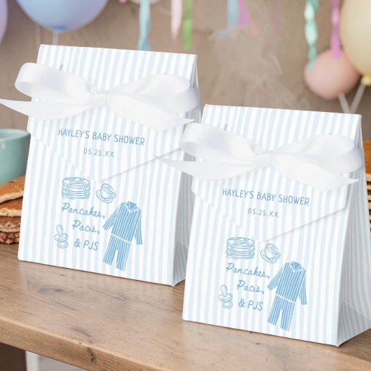 Pannenkoeken, Pacis & PJs Jongens Baby Shower Bedankdoosjes