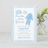 Pannenkoeken, Pacis & PJs Jongens Baby Shower Kaart (Staand voorkant)