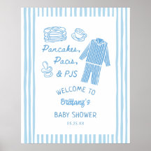 Pannenkoeken, Pacis & PJs Jongens Baby Shower Welk
