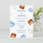 Pannenkoeken & Pampers babyboy douche Kaart (Staand voorkant)