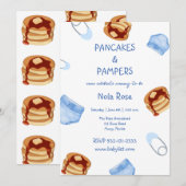 Pannenkoeken & Pampers babyboy douche Kaart (Voorkant / Achterkant)