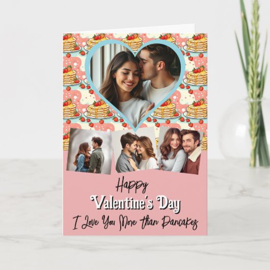 Pannenkoeken Pun Theme Valentijnsdag Kaart (Voorkant)