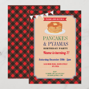 Pannenkoeken & Pyjama Feest Kerst Pyjama Rood Kaart