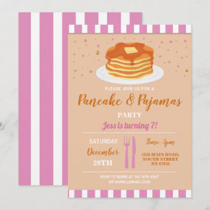 Pannenkoeken & Pyjama Feest Verjaardag Slaapfeest Kaart