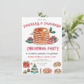 Pannenkoeken & Pyjama Kerstfeest Uitnodigingskaart Kaart (Staand voorkant)