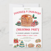 Pannenkoeken & Pyjama Kerstfeest Uitnodigingskaart Kaart (Voorkant)