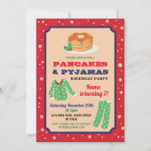 Pannenkoeken & Pyjama Kerstfeest Verjaardag Blauw Kaart (Voorkant)