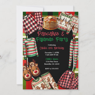 Pannenkoeken & Pyjama Kerstmis PJ's Feest Verjaard Kaart