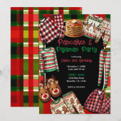 Pannenkoeken & pyjama Kerstmis PJ's Party Verjaard Kaart (Voorkant / Achterkant)