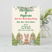Pannenkoeken & Pyjama Kerstverjaardag Kaart (Staand voorkant)