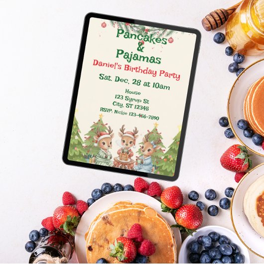 Pannenkoeken & Pyjama Kerstverjaardag Kaart