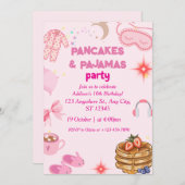 Pannenkoeken Pyjama Party Verjaardag Uitnodiging (Voorkant / Achterkant)