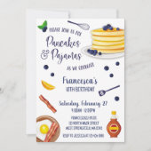 Pannenkoeken Pyjama Sleepover Verjaardag Slumber P Kaart (Voorkant)