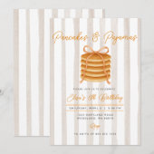 Pannenkoeken & pyjama Stripe Verjaardagsfeest Kaart (Voorkant / Achterkant)