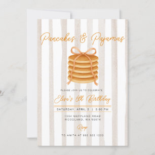 Pannenkoeken & pyjama Stripe Verjaardagsfeest Kaart