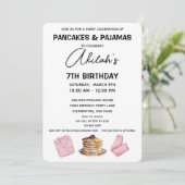 Pannenkoeken & Pyjama Verjaardag Meisje Party Uitn Kaart (Staand voorkant)