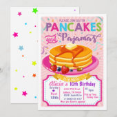 Pannenkoeken Pyjama Verjaardag uitnodigen Meisje f Kaart (Voorkant / Achterkant)