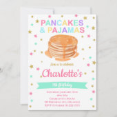 Pannenkoeken Pyjama Verjaardagsfeest Uitnodigen Kaart (Voorkant)