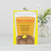 Pannenkoeken & pyjama's Gele brunch Uitnodiging (Staand voorkant)